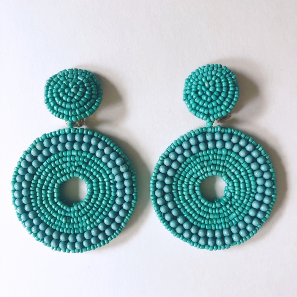 Kenneth Jay Lane Turquoise Bead Clip-On Earrings